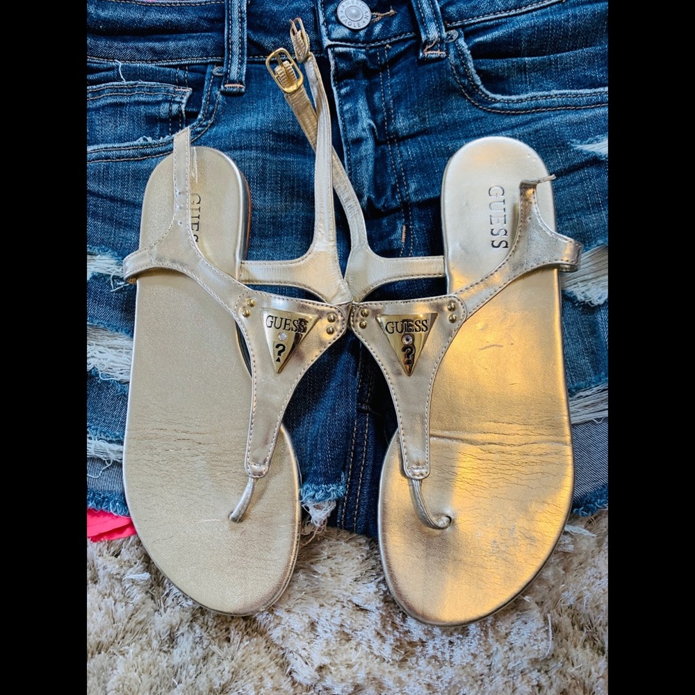 COPY - Guess Women’s Gold Metallic Sandals - Picture 3 of 7